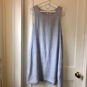 Sleeveless Linen A-Line Dress, with Pockets
